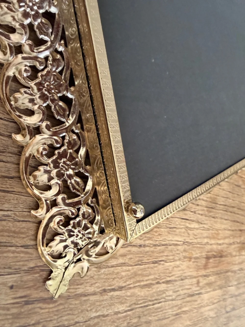 Ornate brass Decorative Vanity Tray Mirror